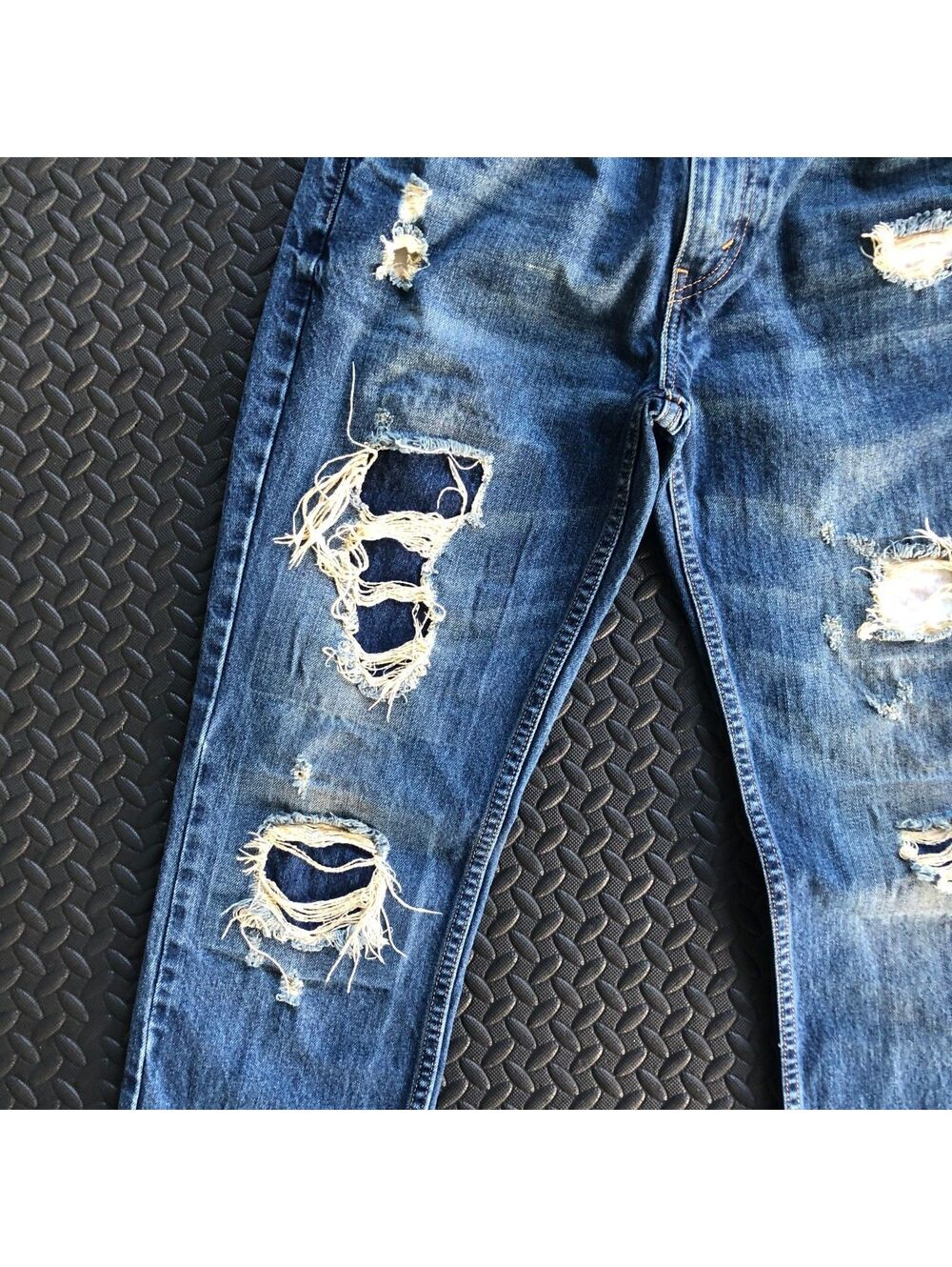 Levi's 511 Distressed Blue Denim Jeans Made in Colombia 34x32 - Picture 5 of 10